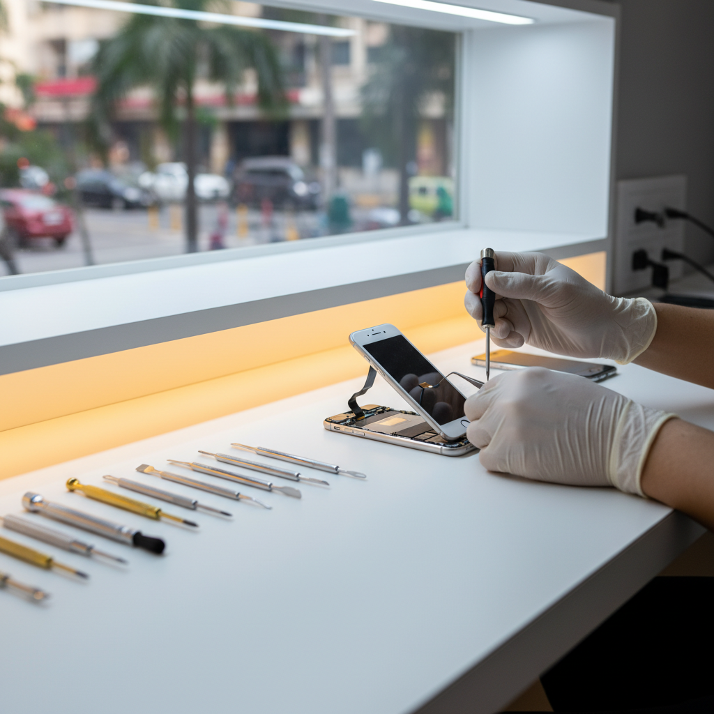 Doorstep iPhone Repair Pune | Fast & Trusted Service Doorstep iPhone repair technician servicing device in Pune home