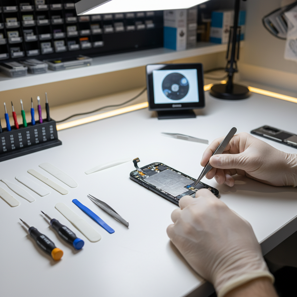 Close-up of iPhone microphone repair service in Pune at iPhone Repair 30 Min