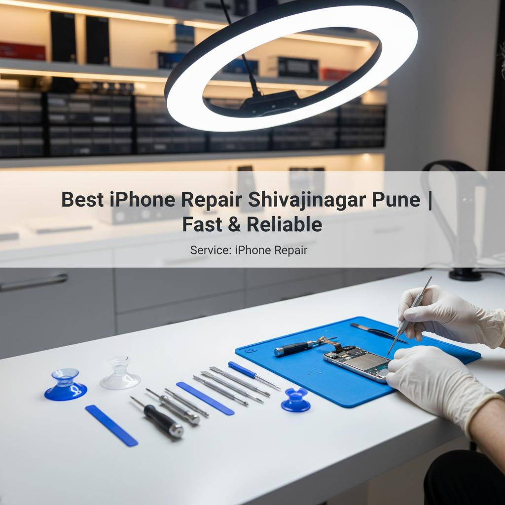 iPhone repair technician fixing screen at iPhone Repair 30 Min Pune Shivajinagar shop