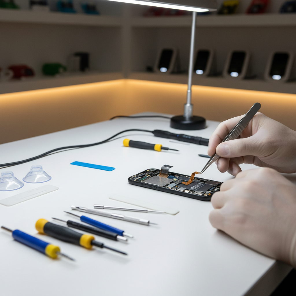 Mobile repair shop near me Pune technicians repairing iPhone screen in Shivajinagar