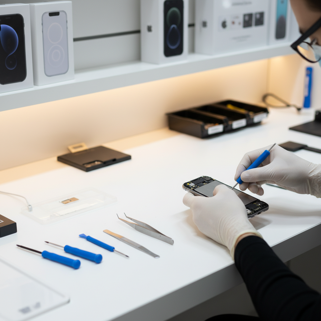 Apple repair service technician fixing iPhone, MacBook and Apple Watch in Pune