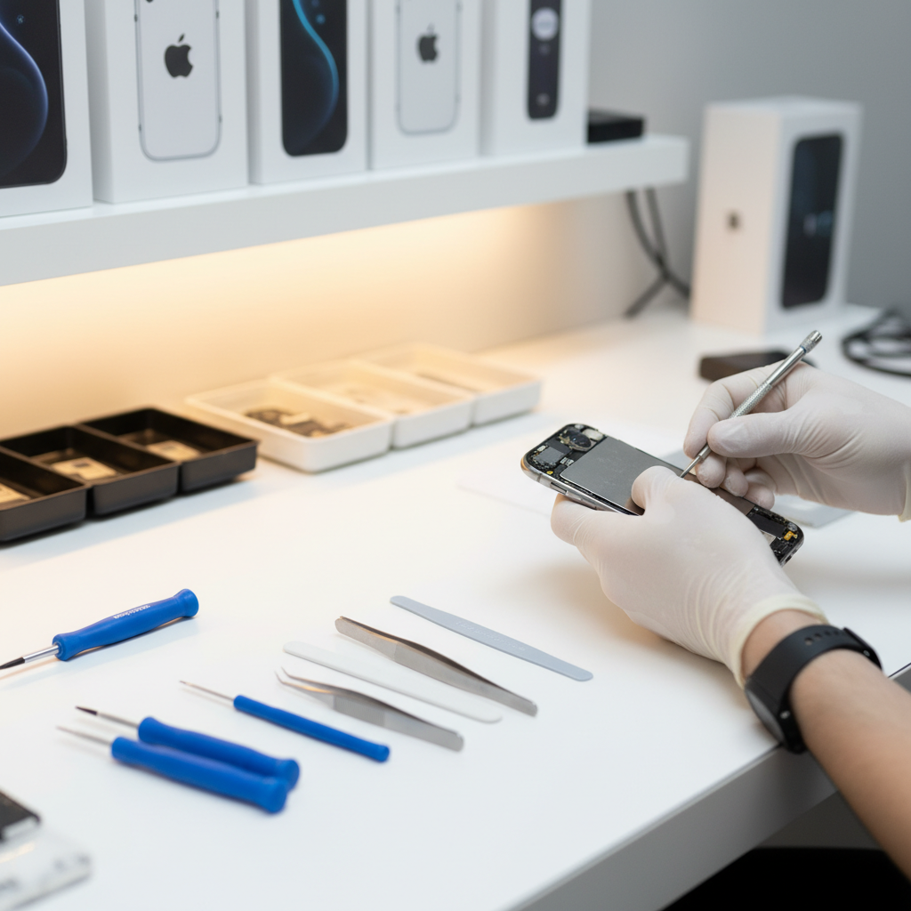 Apple repair near me Pune at iPhone Repair 30 Min shop with expert technicians repairing devices