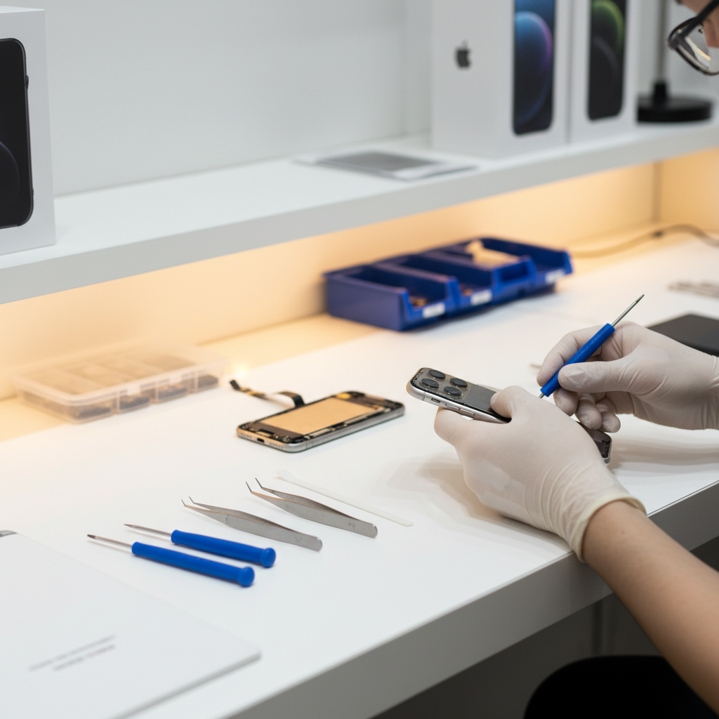 Trusted Apple Repair Near Me Pune | iPhone Repair 30 Min Apple repair near me Pune expert technician repairing iPhone and MacBook