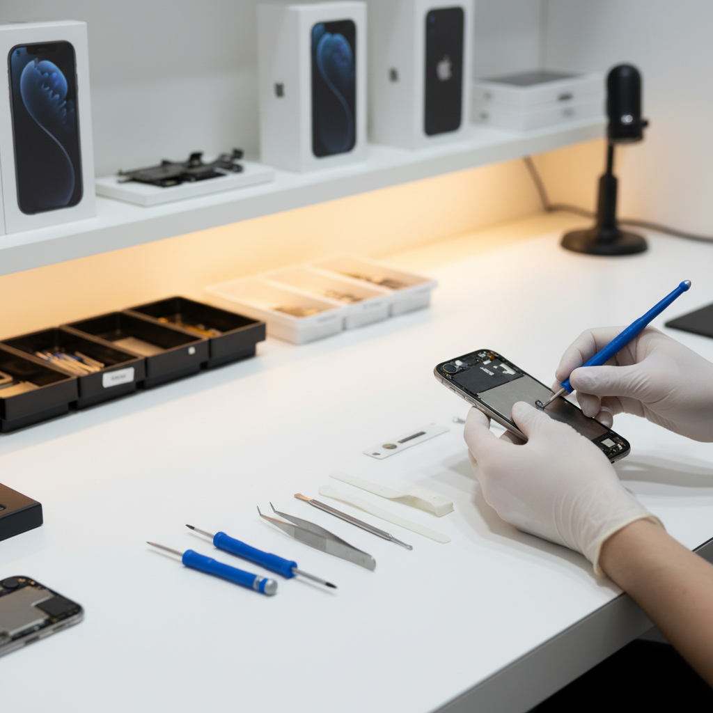 Trusted Apple Repair Near Me Pune | iPhone Repair 30 Min Apple repair near me Pune expert technician repairing iPhone screen