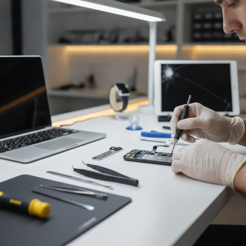 Apple device repair service at iPhone Repair 30 Min Pune featuring iPhone, MacBook, iPad, and Apple Watch repairs