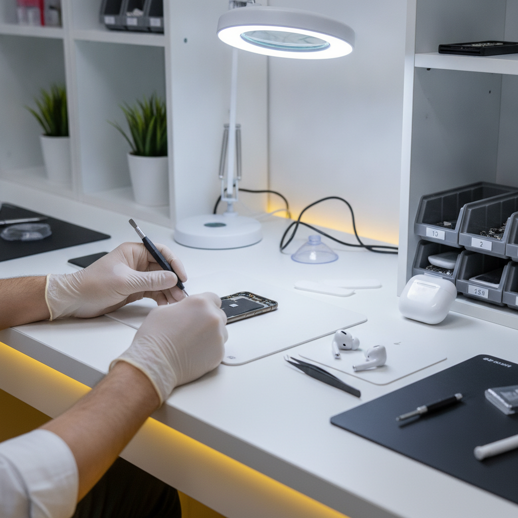 Expert AirPods Repair Pune | AirPods Pro, 3 & 2 Fixes AirPods repair service by iPhone Repair 30 Min Pune technician fixing AirPods Pro connectivity