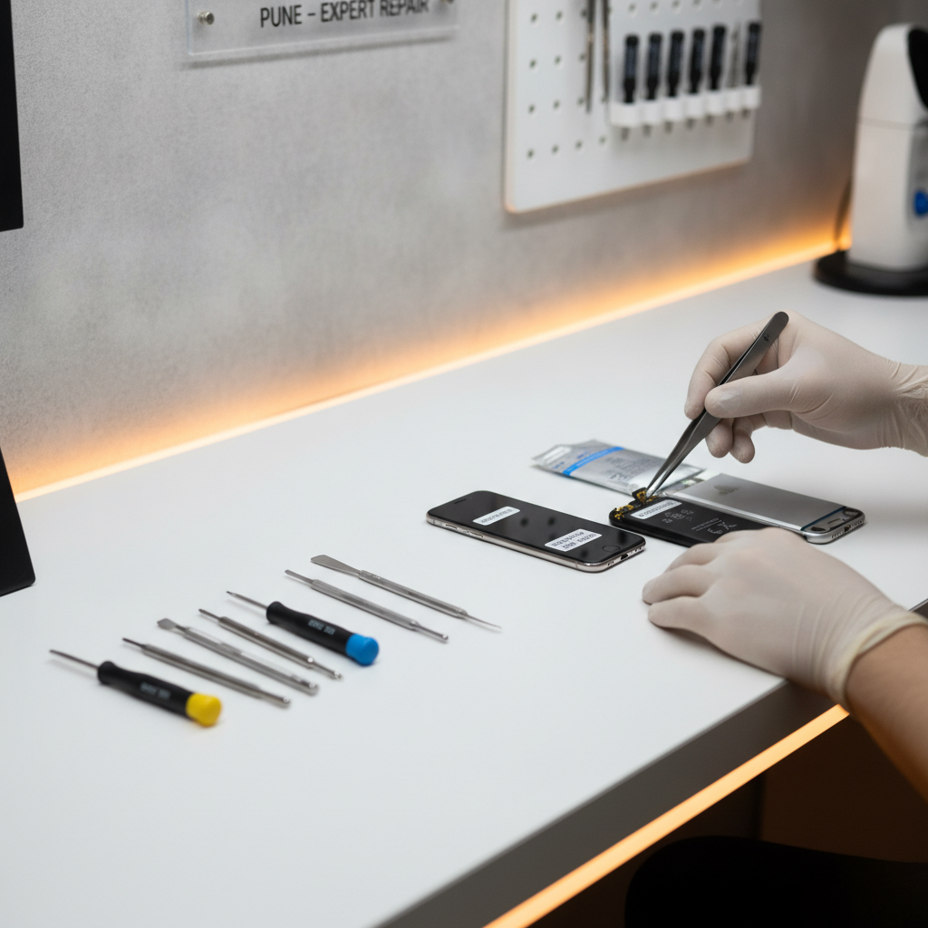 iPhone battery health check and battery replacement service in Pune at iPhone Repair 30 Min