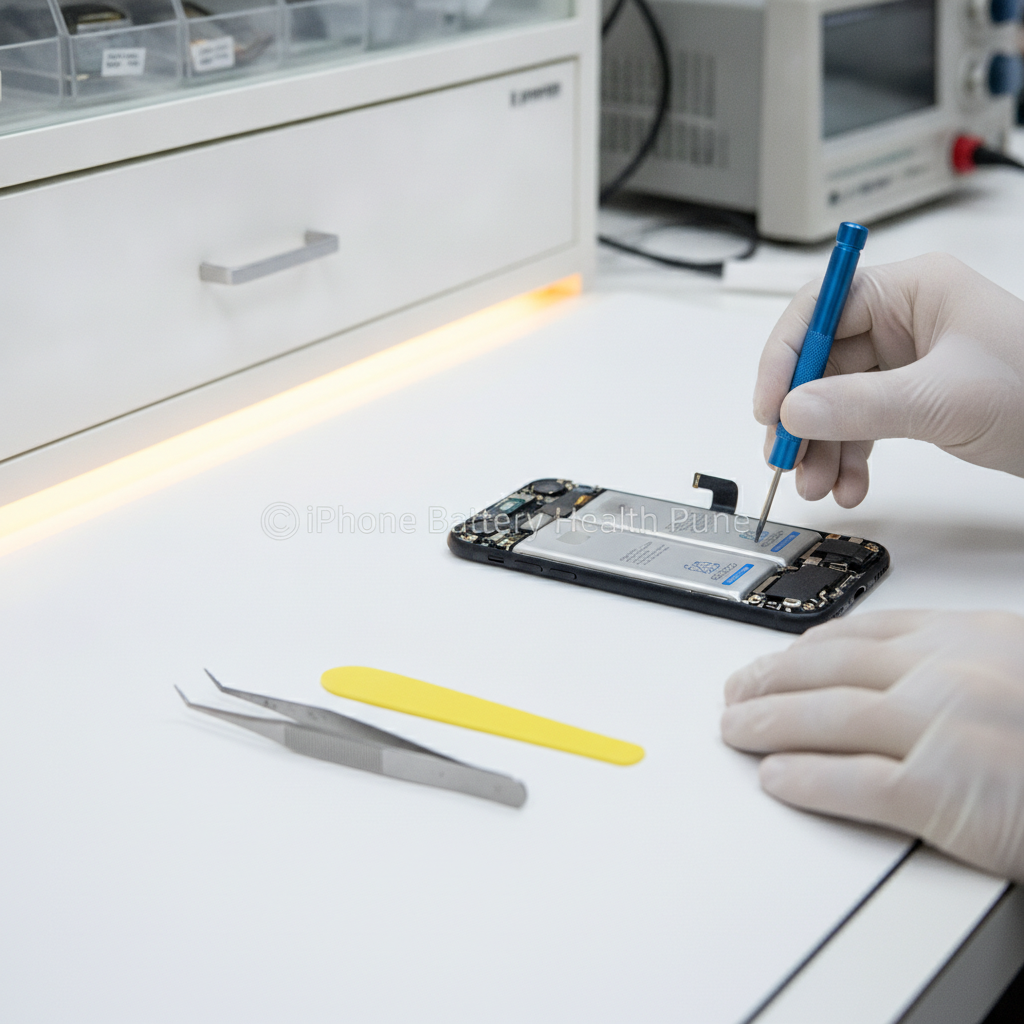 iPhone battery health check and battery replacement service in Pune by iPhone Repair 30 Min