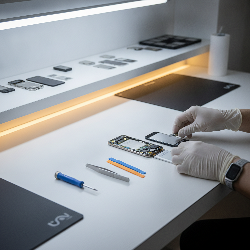 iPhone Battery Health Pune: Expert Fix for Below 80% Battery iPhone battery health service expert replacing battery in Pune