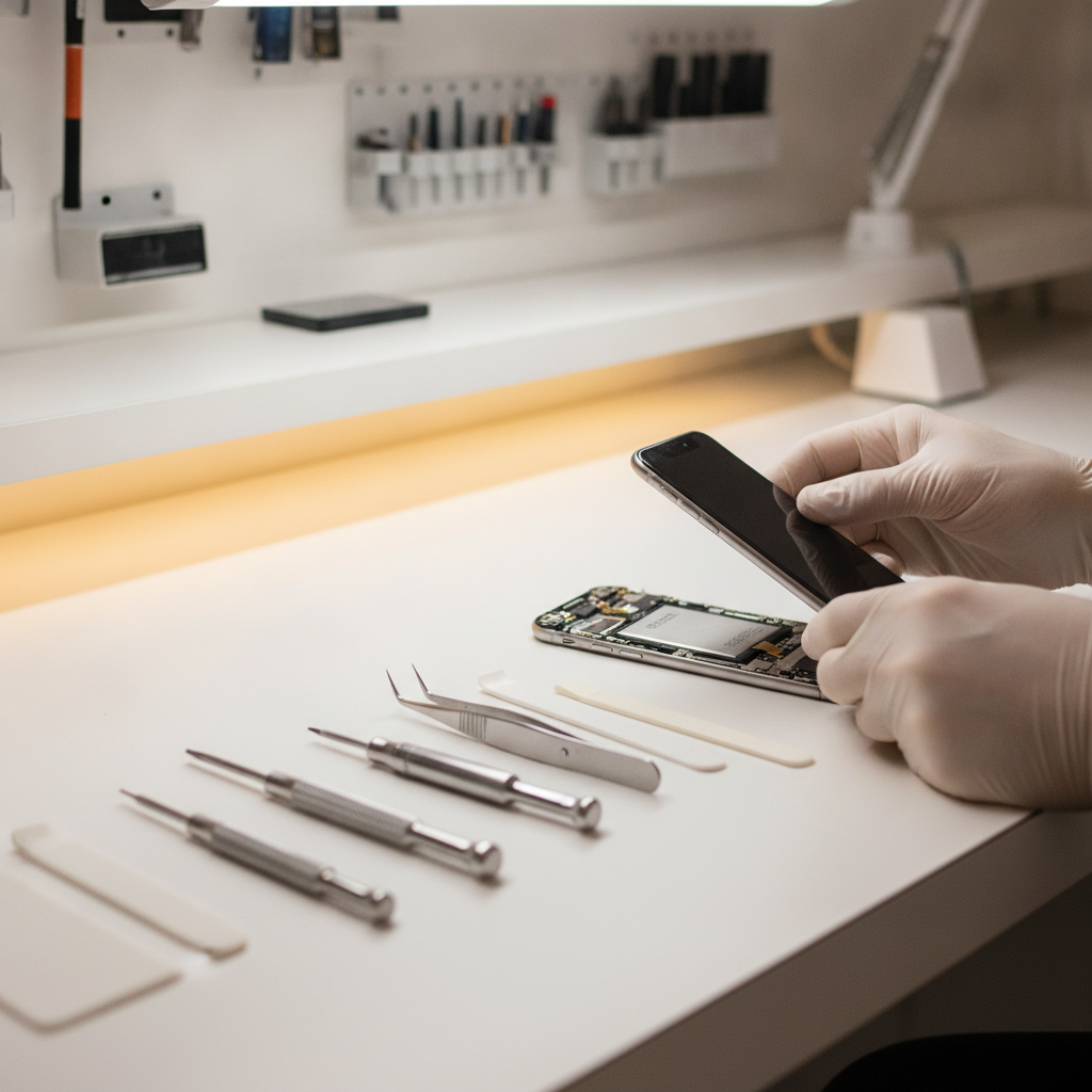 iPhone Battery Health Pune: Expert Fix Below 80% iPhone battery health service expert repairing iPhone battery in Pune