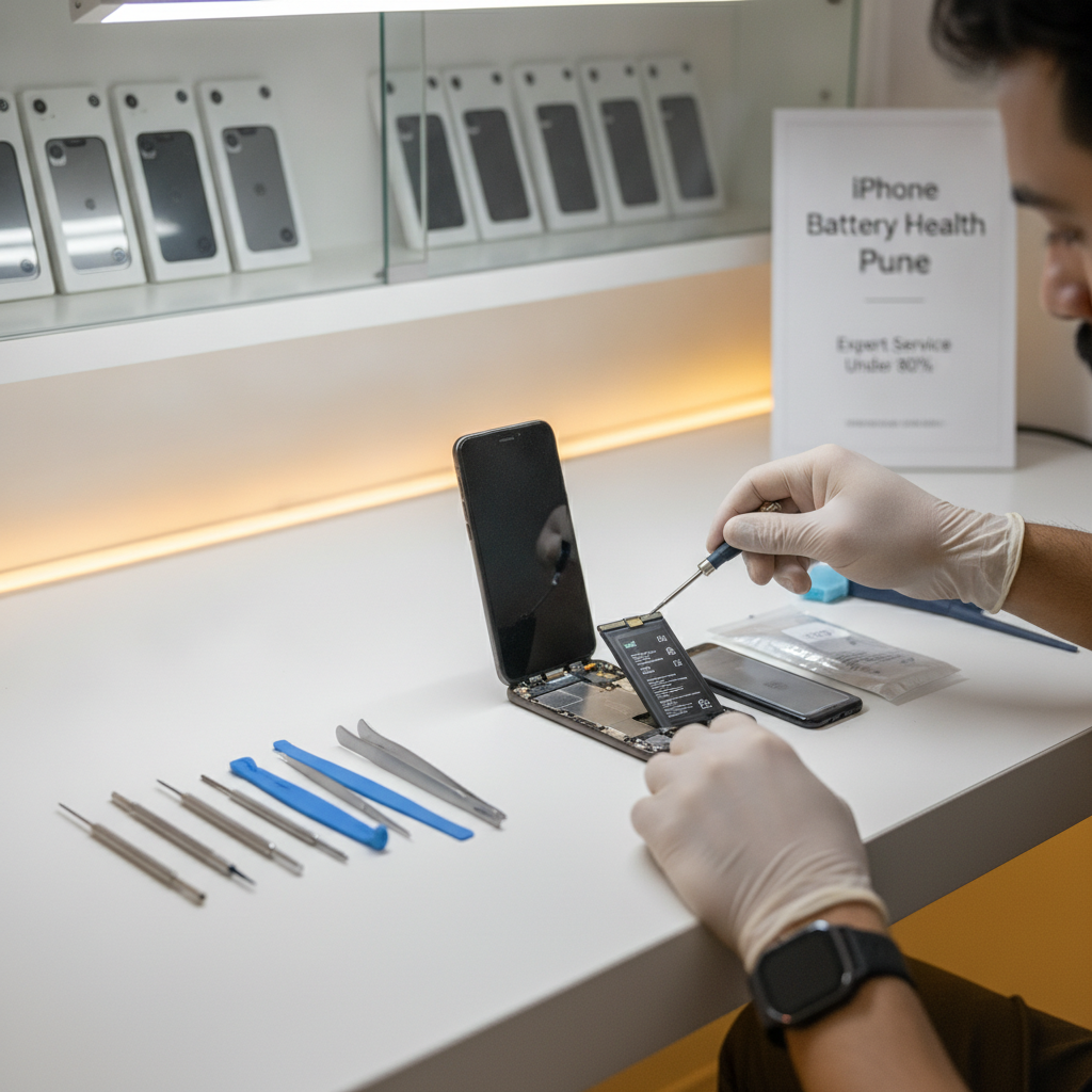 iPhone Battery Health Pune: Expert Battery Service Under 80% iPhone battery health check and expert battery service in Pune
