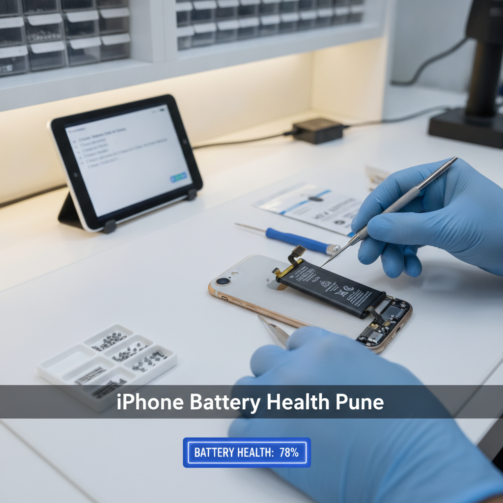 iPhone battery health repair service in Pune at iPhone Repair 30 Min