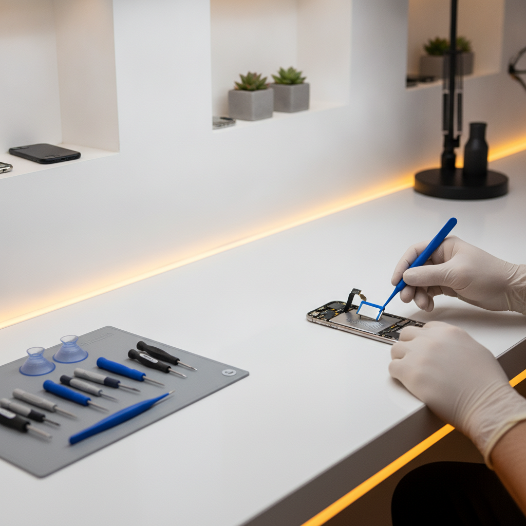 iPhone Battery Health Pune: Expert Fix for Below 80% Issues iPhone battery health service expert replacing battery in Pune