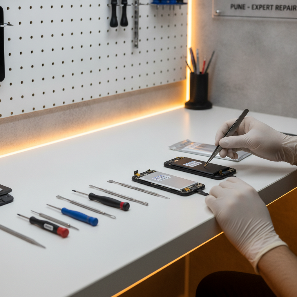 iPhone battery health check and replacement service in Pune by expert technicians