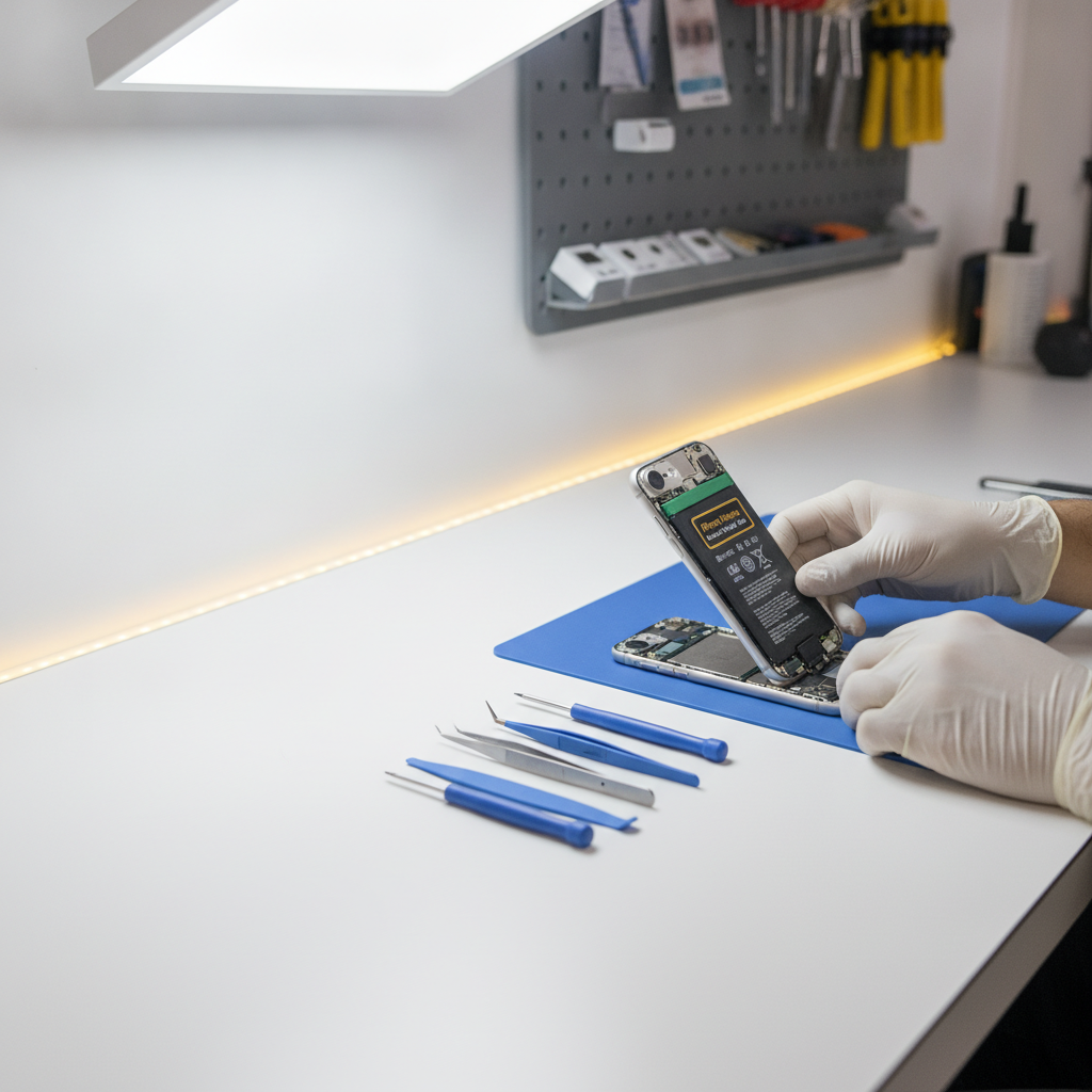 iPhone battery health service expert technician repairing iPhone battery in Pune