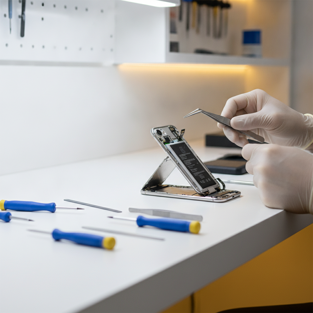 iPhone battery health service expert repairing iPhone battery in Pune at iPhone Repair 30 Min