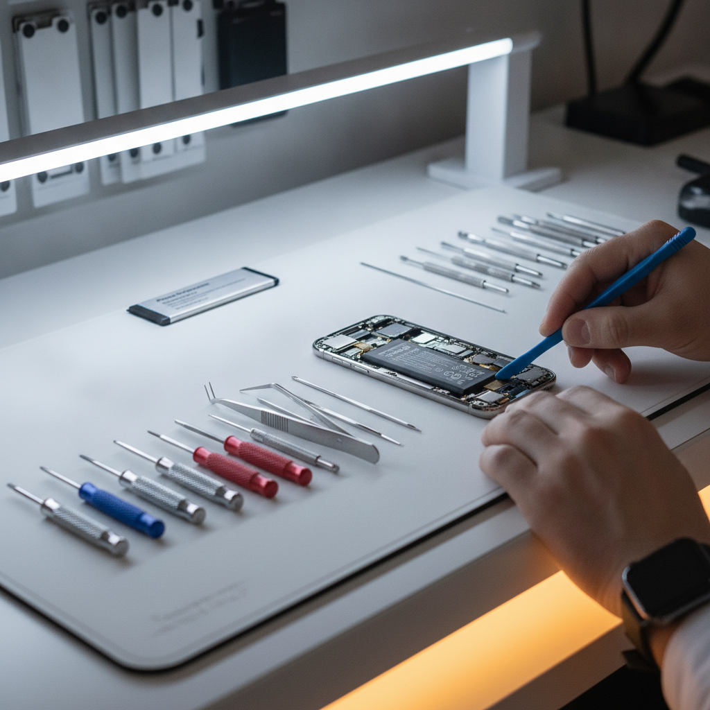 iPhone Battery Health Pune: Expert Fix for Below 80% Battery iPhone battery health service expert technician repairing battery in Pune